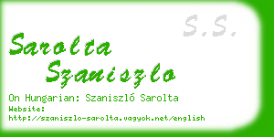 sarolta szaniszlo business card